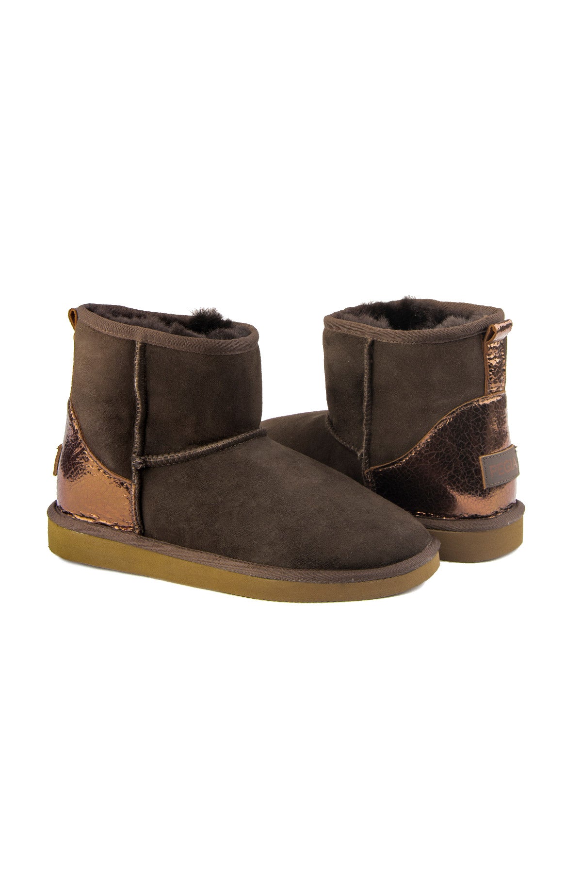 Pegia Jelsa Glossy Detailed Genuine Suede Women's Short Boots - Pegia