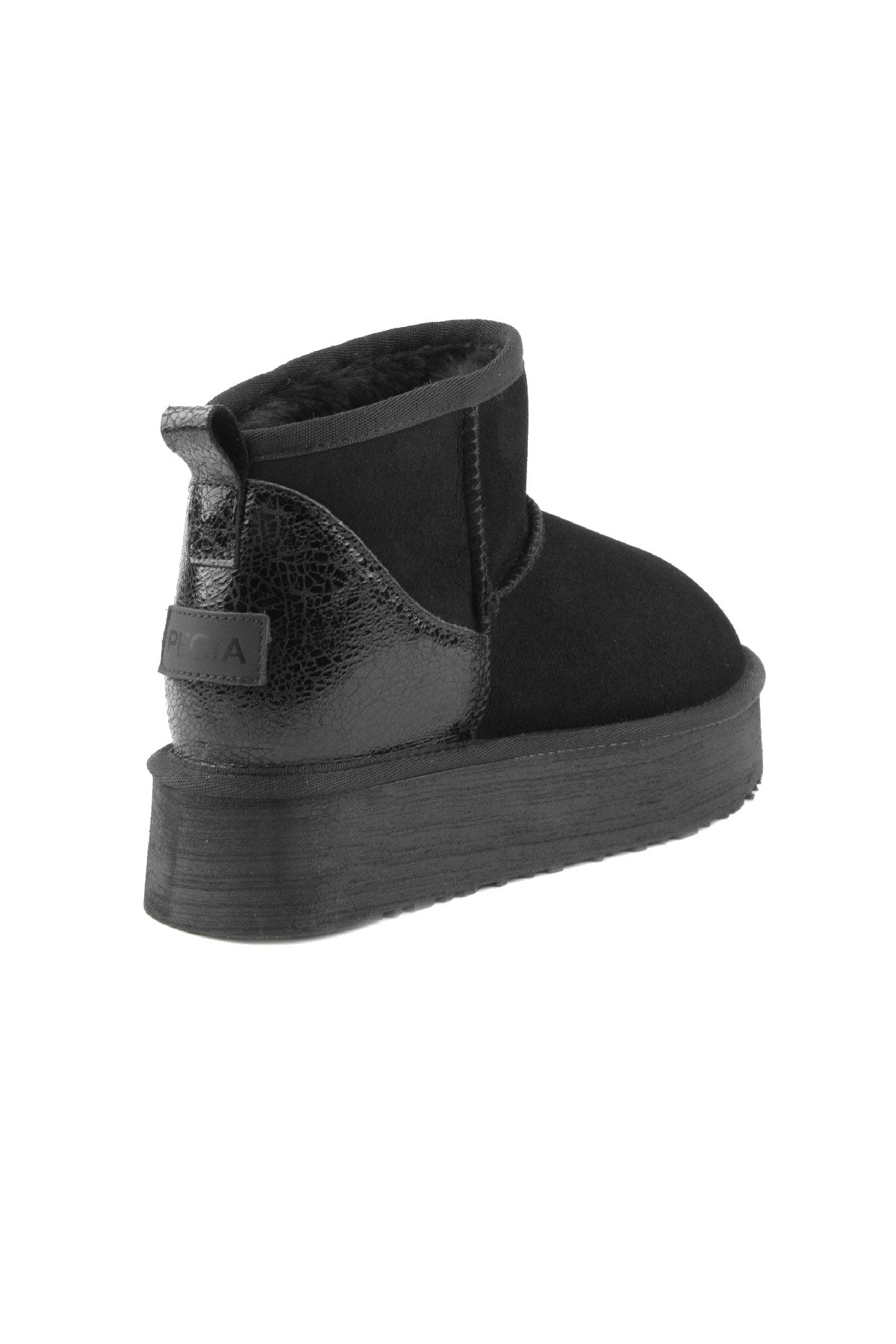 Pegia Jelsa Glossy Detailed Genuine Suede Women's Platform Boots - Pegia