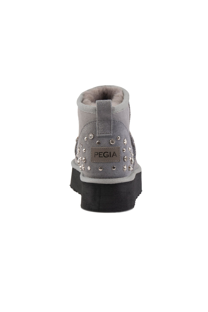 Pegia Masca Genuine Suede Jewel Detailed Women's Platform Boots - Pegia