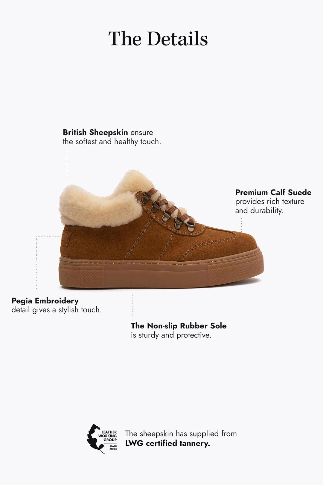 Pegia Valen Sheepskin Women's Sneakers - Pegia