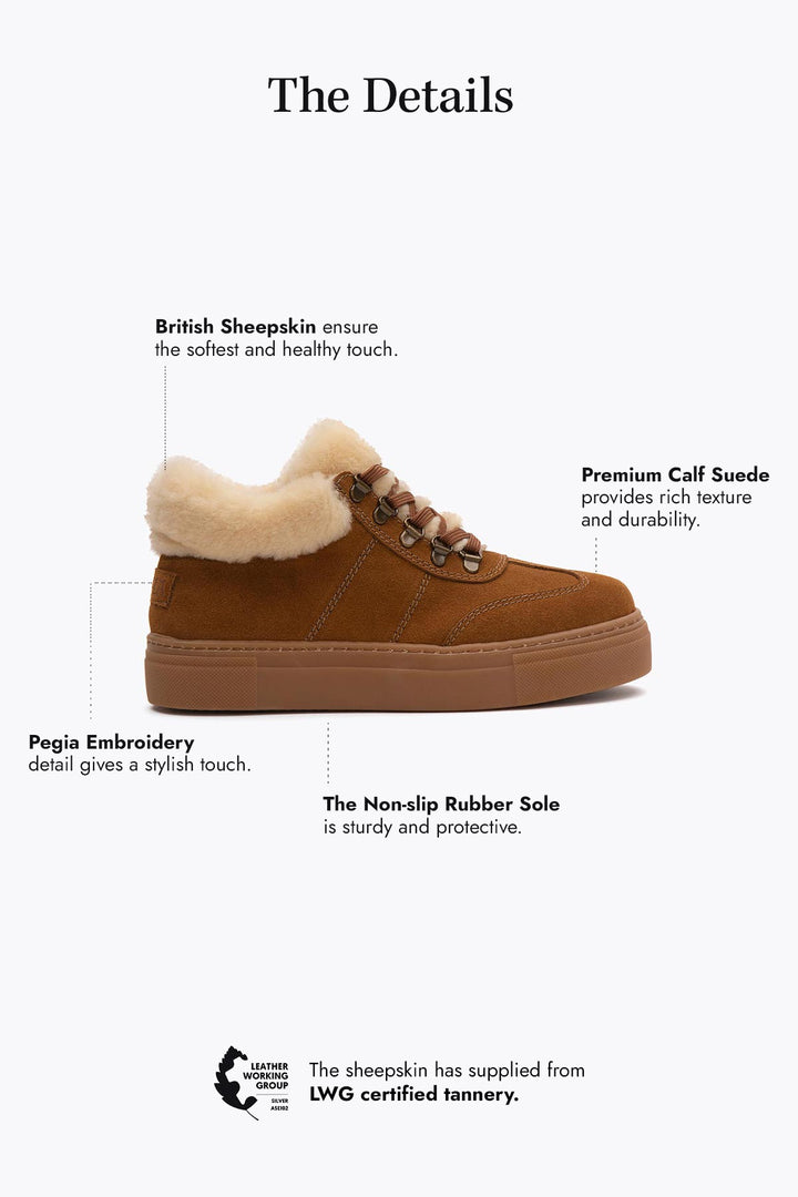 Pegia Valen Sheepskin Women's Sneakers - Pegia