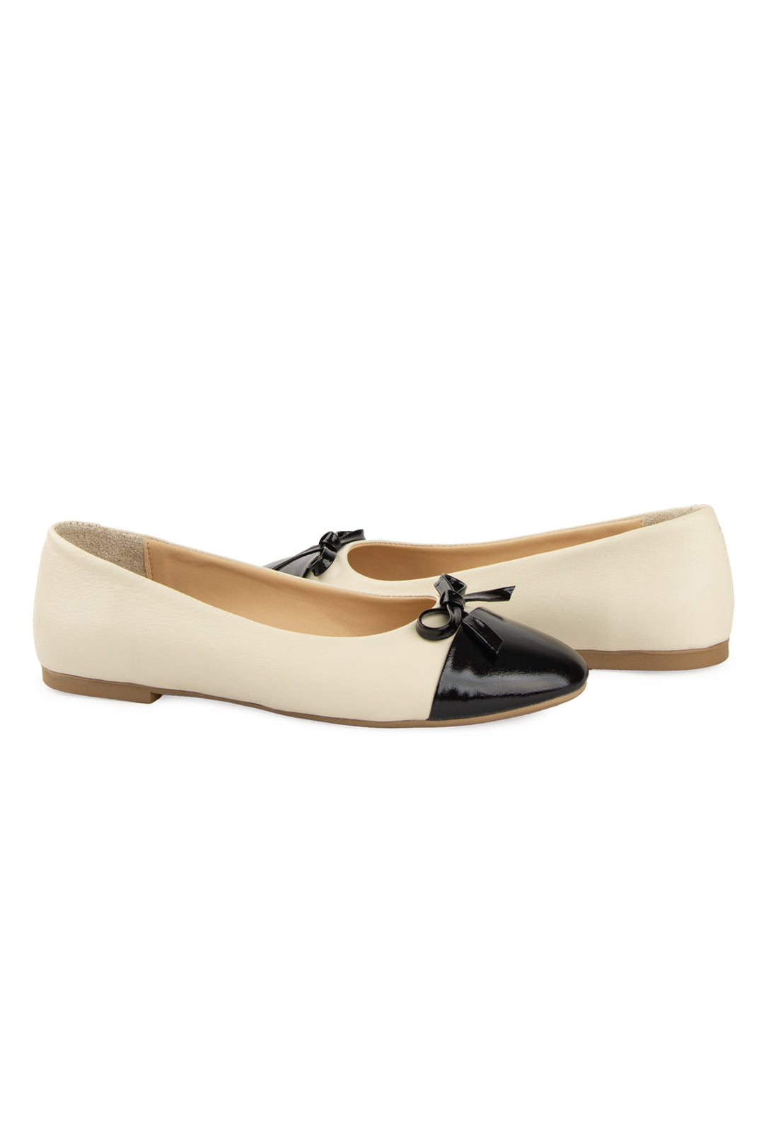Pegia Enya Leather Patent-Toe Ballet Flats