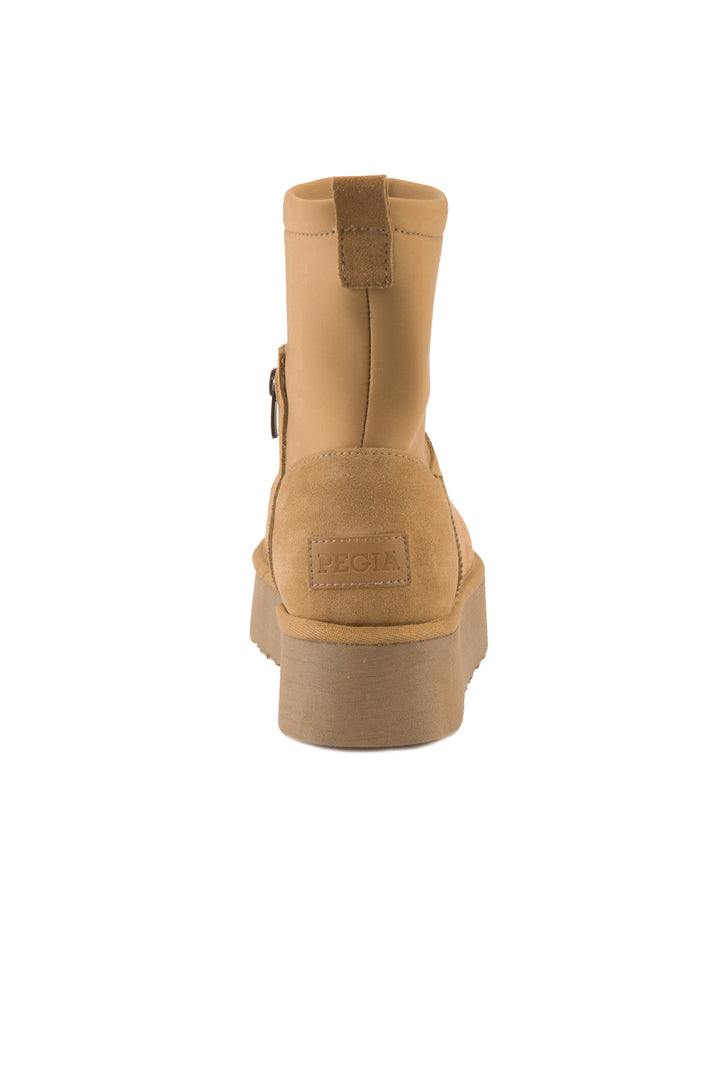 Pegia Kalix Genuine Suede Stretch Zip Women's Platform Boots - Pegia