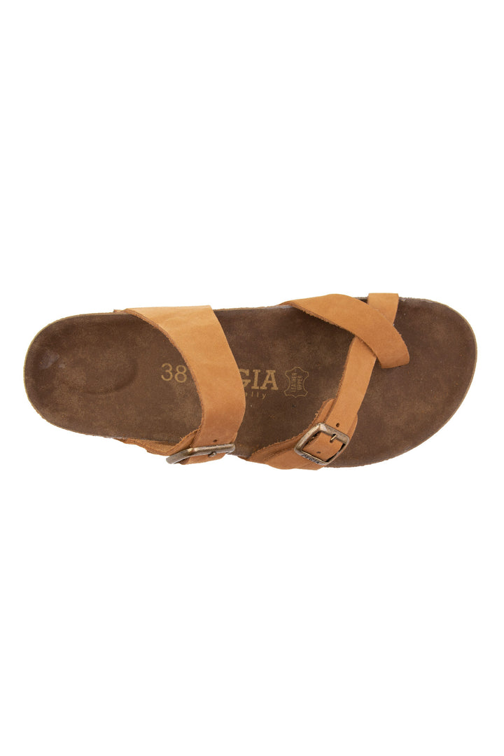 Pegia Sarnes Genuine Suede Women's Toe Loop Slides - Pegia