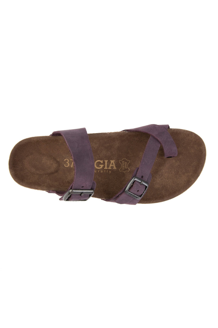 Pegia Sarnes Genuine Suede Women's Toe Loop Slides - Pegia