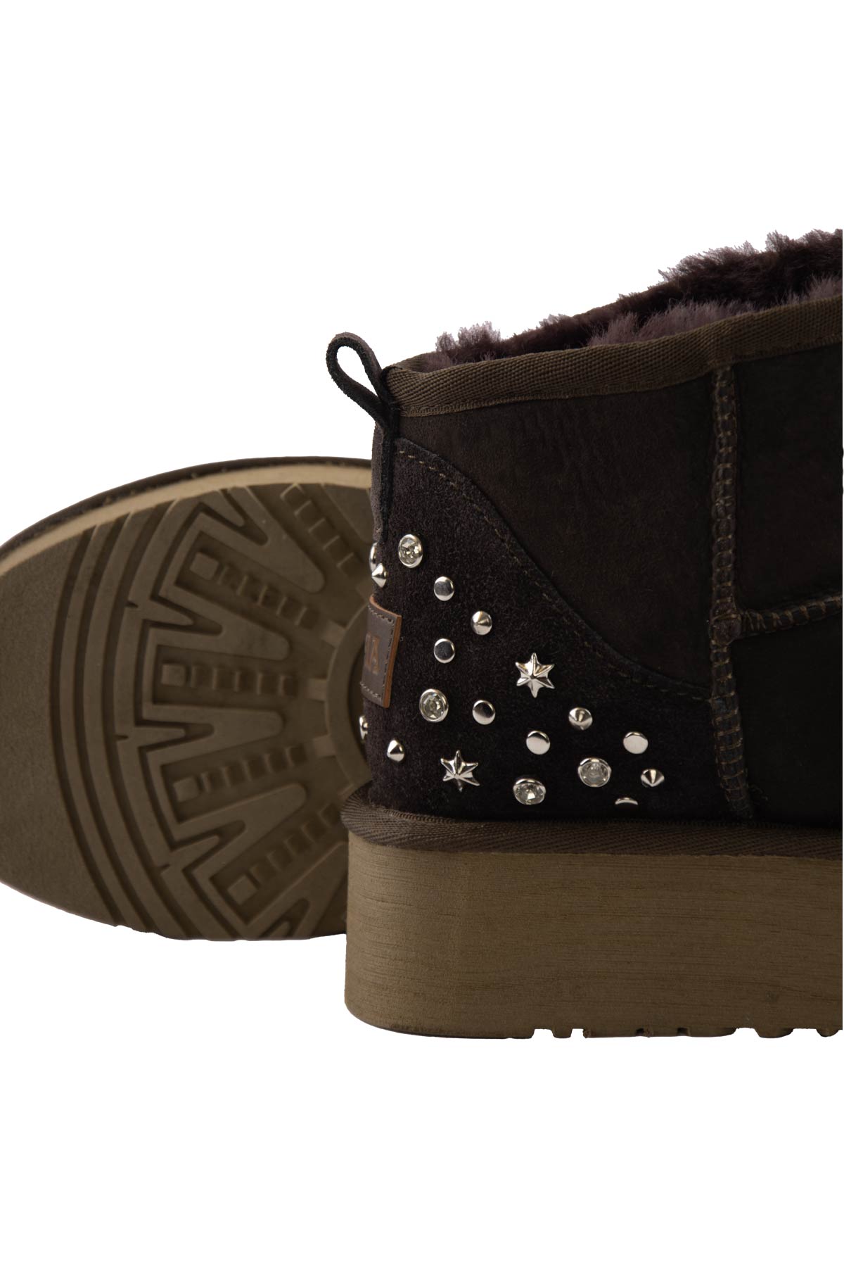 Pegia Masca Genuine Suede Jewel Detailed Women's Platform Boots - Pegia