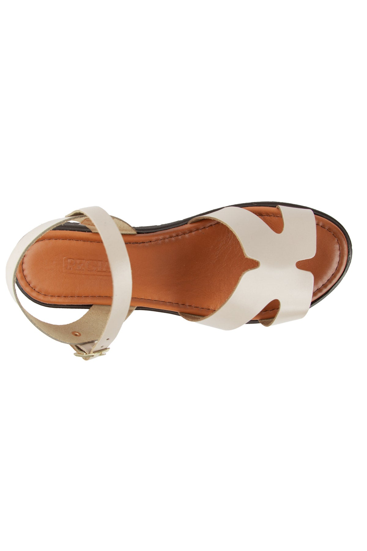 Pegia Elda Women's Leather Ankle Strap Platform Sandals