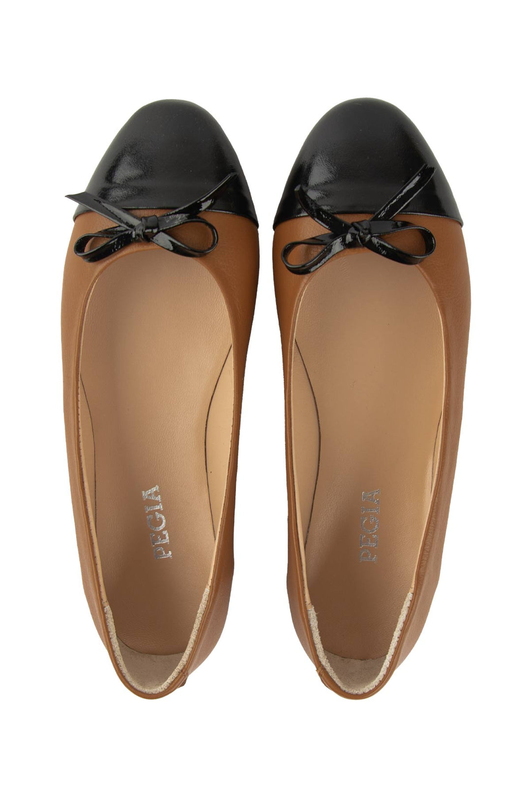 Pegia Enya Leather Patent-Toe Ballet Flats