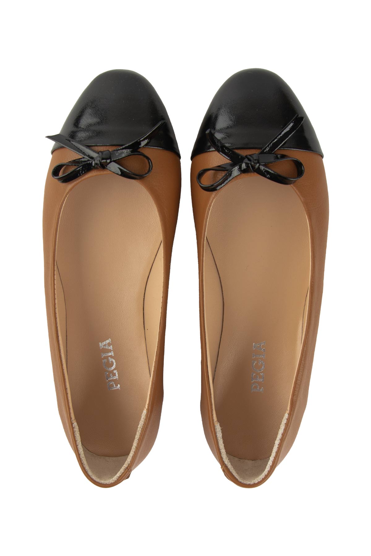 Pegia Enya Leather Patent-Toe Ballet Flats