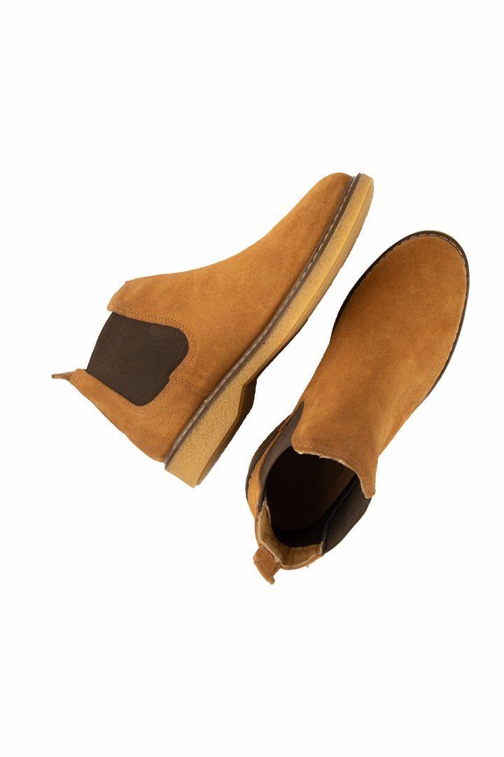 Damskie botki Chelsea Pegia Livia z naturalnego zamszu