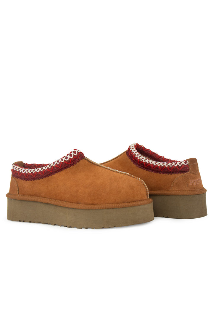 Botas Ultra Mini Plataforma Femininas em Camurça Autêntica Pegia Aure