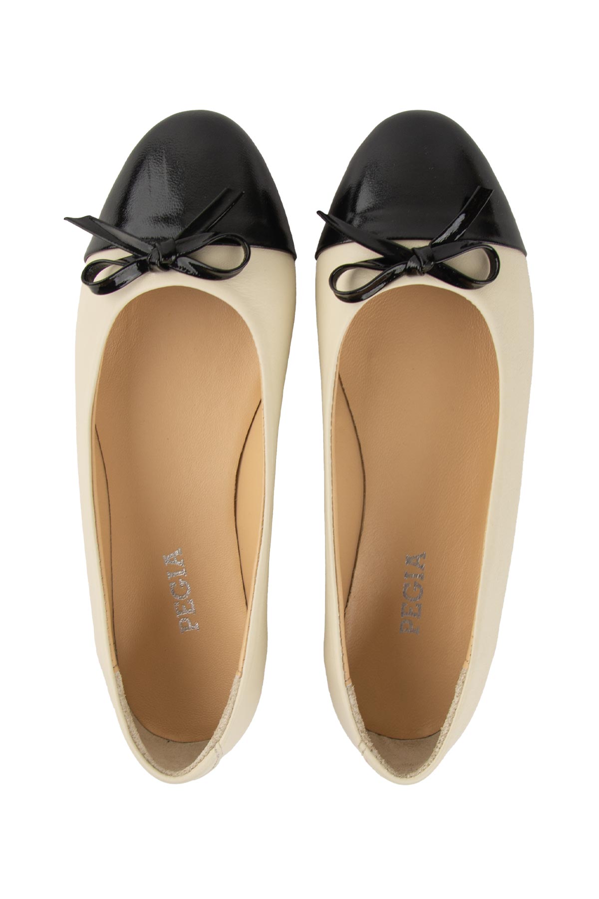 Pegia Enya Leather Patent-Toe Ballet Flats