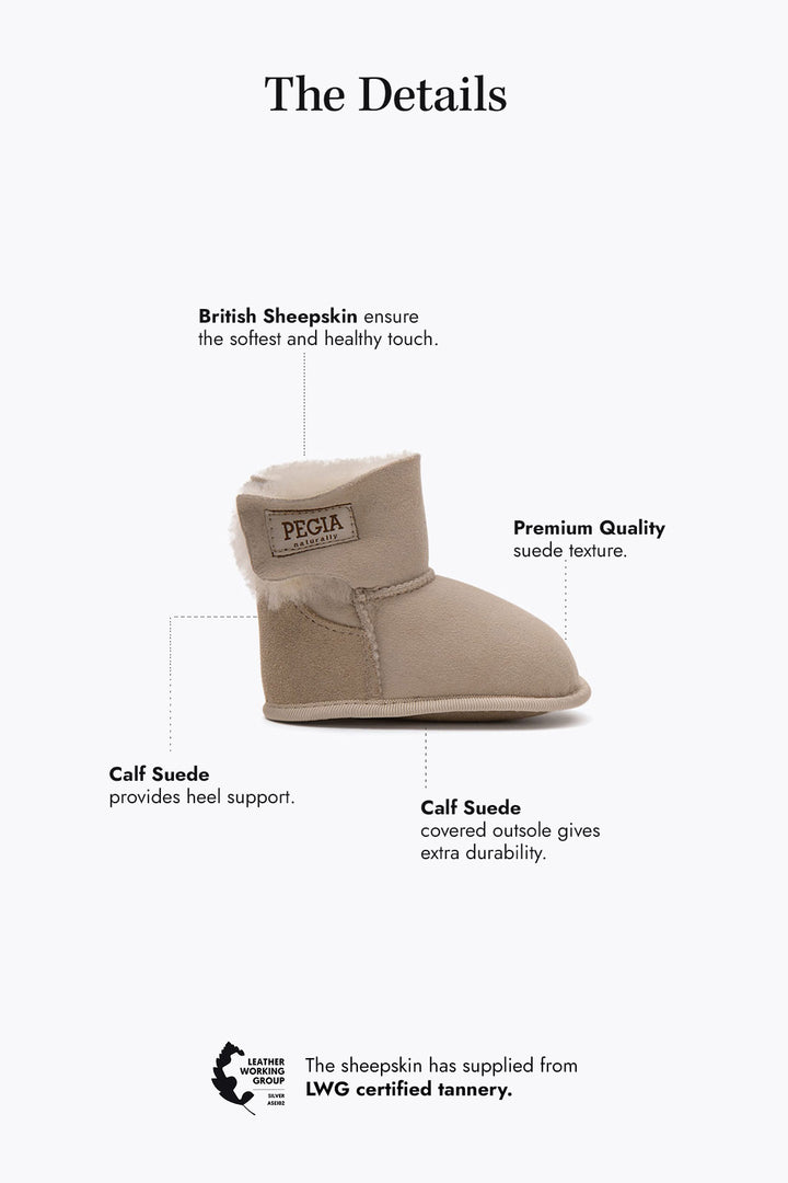 Pegia Lian Shearling Baby Velcro Booties - Pegia