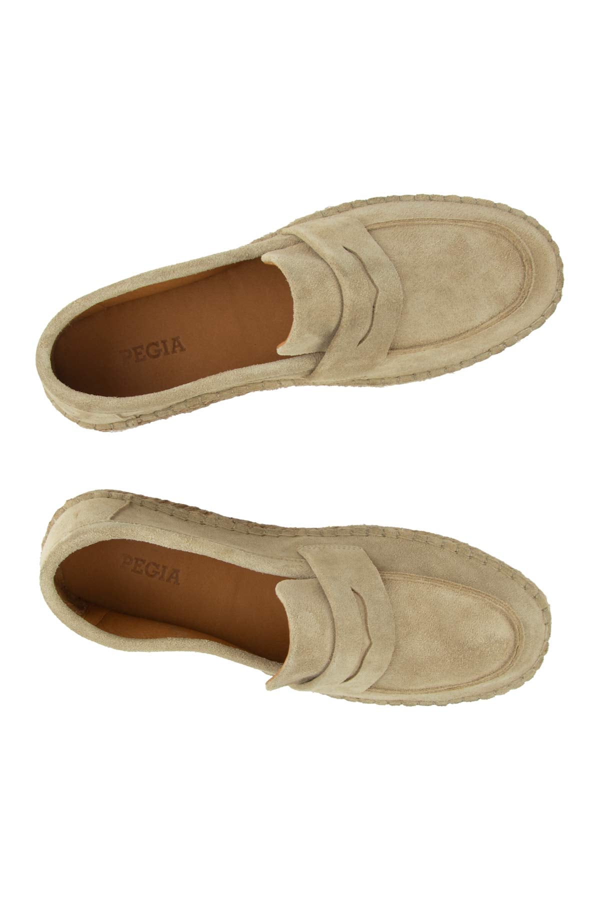 Mocasines penny de ante genuino para hombre Pegia Ustka con suela de alpargata