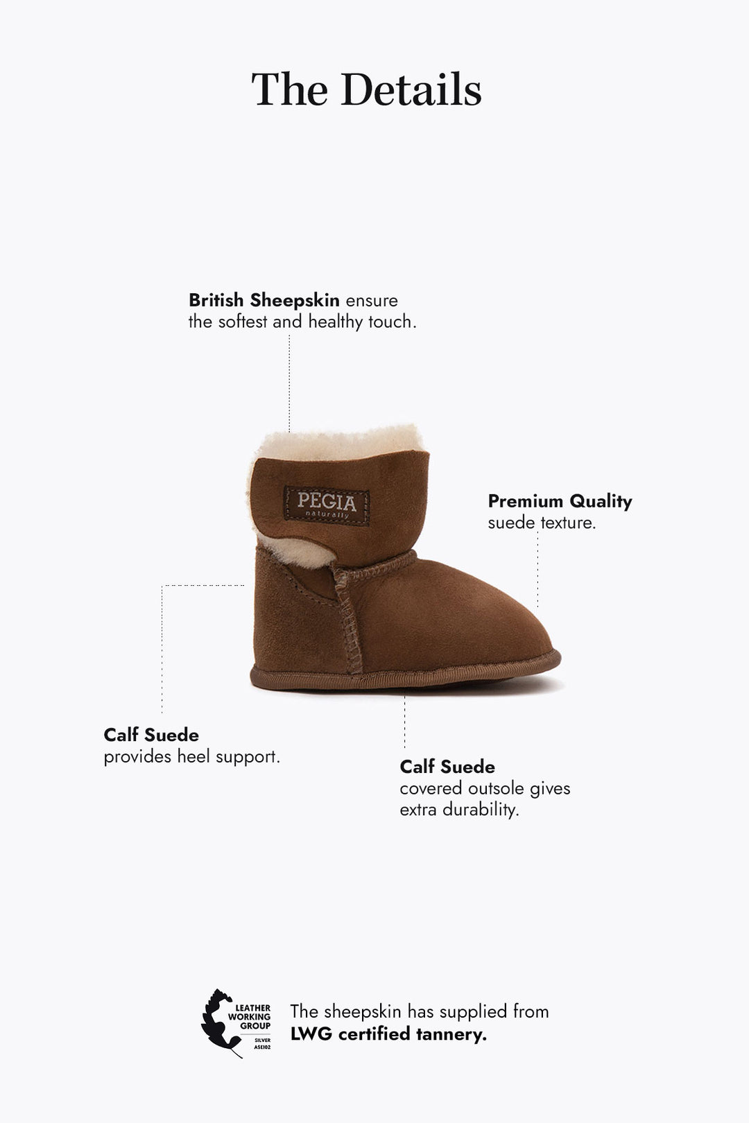 Pegia Lian Shearling Baby Velcro Booties - Pegia