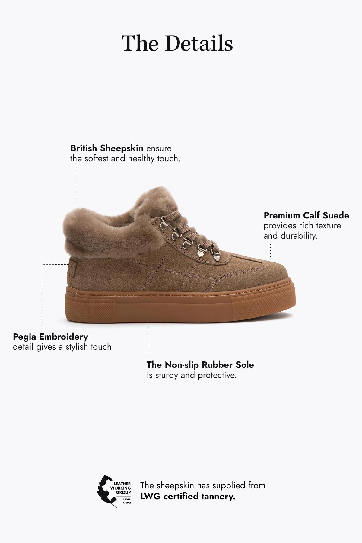 Pegia Valen Sheepskin Women's Sneakers - Pegia