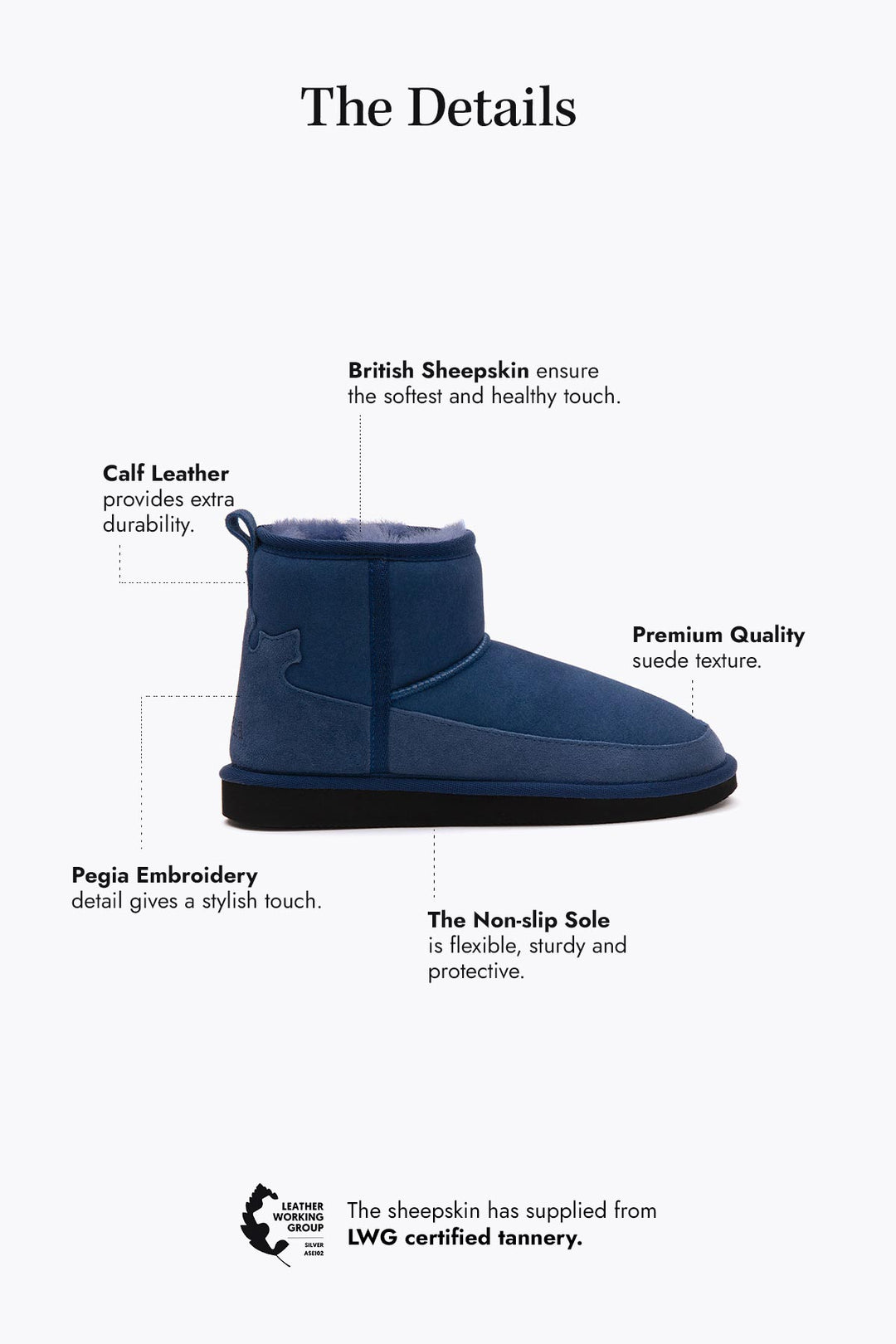 Pegia Lesa Genuine Suede Women's Mini Boots - Pegia