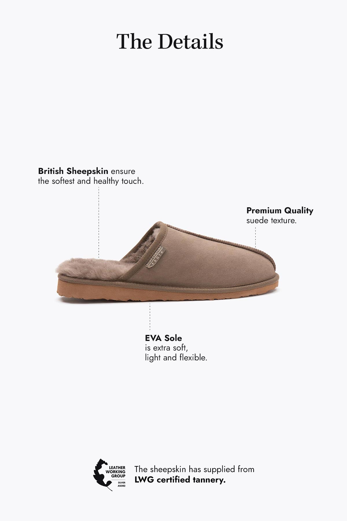 Pegia Fermo Shearling Men's Slippers - Pegia