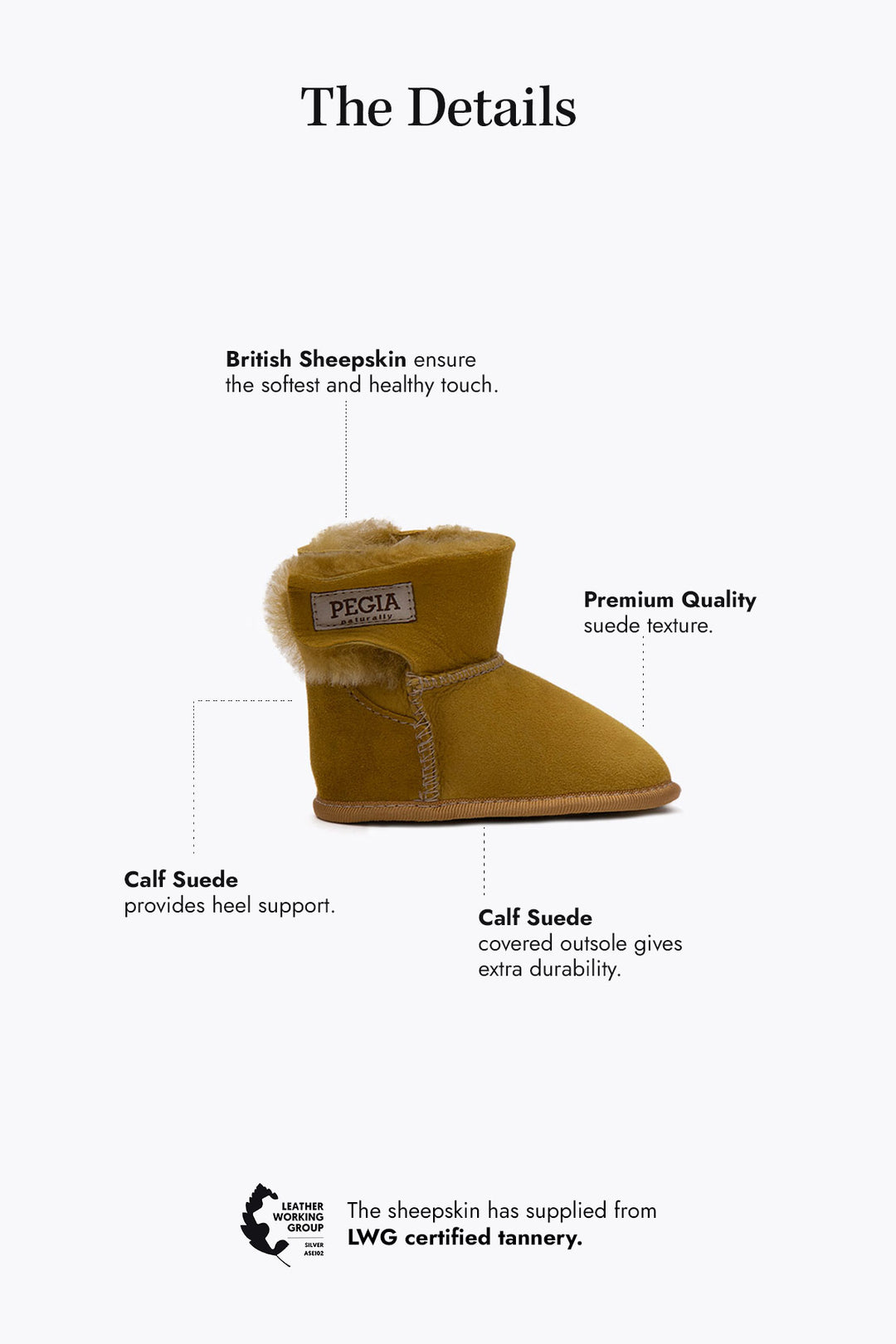 Pegia Lian Shearling Baby Velcro Booties - Pegia