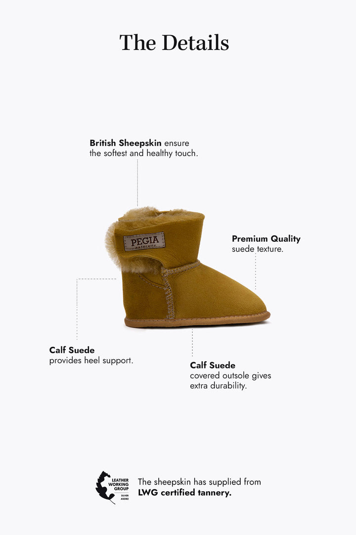 Pegia Lian Shearling Baby Velcro Booties - Pegia