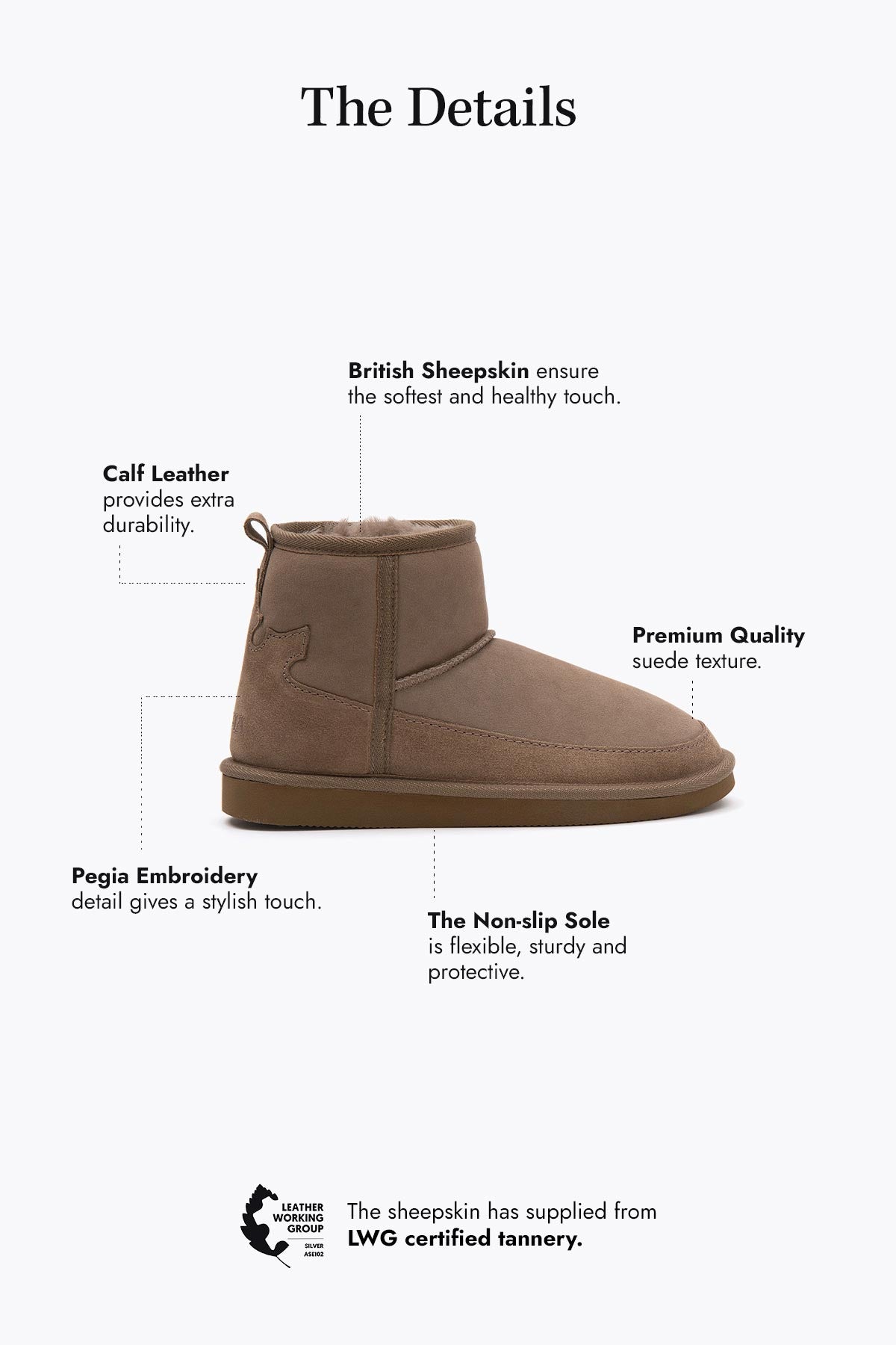 Pegia Lesa Genuine Suede Women's Mini Boots - Pegia