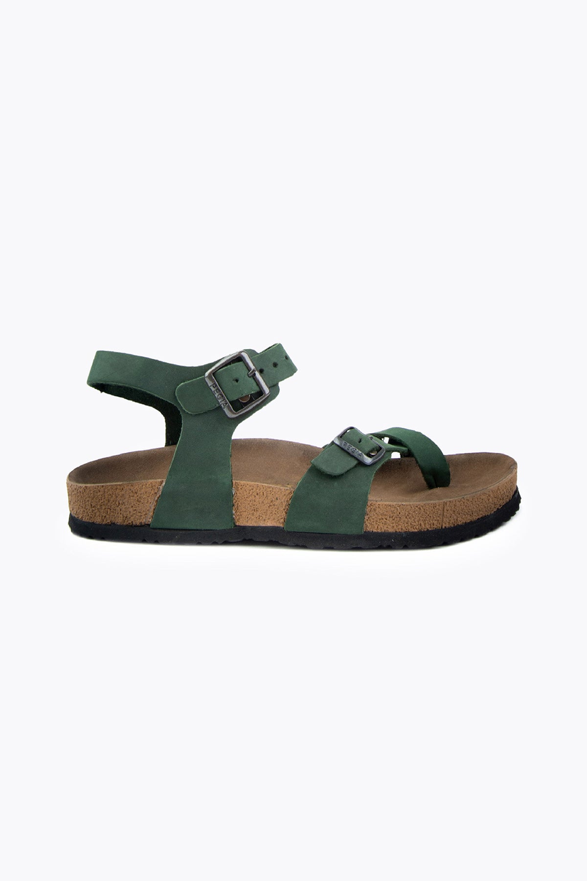 Pegia Neria Damen-Sandalen mit Zehenschlaufe aus echtem Wildleder