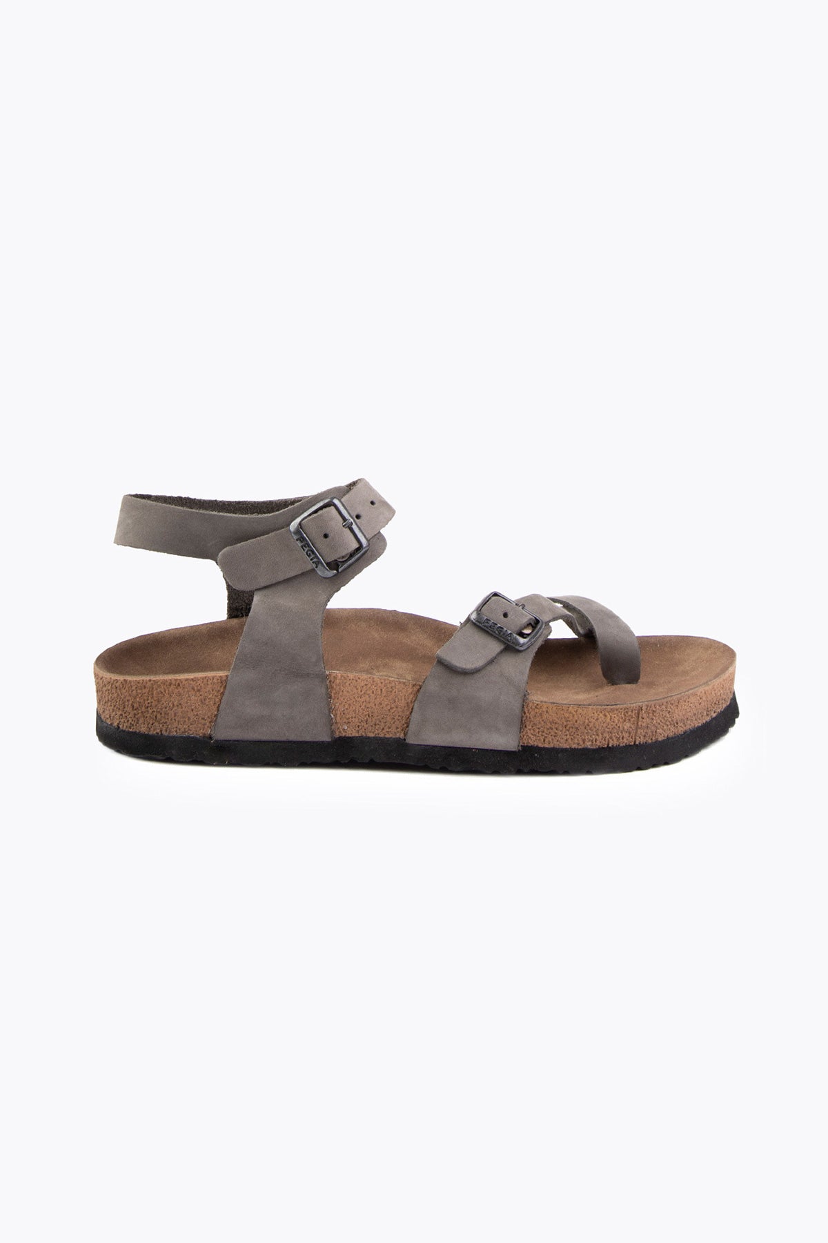 Pegia Neria Damen-Sandalen mit Zehenschlaufe aus echtem Wildleder