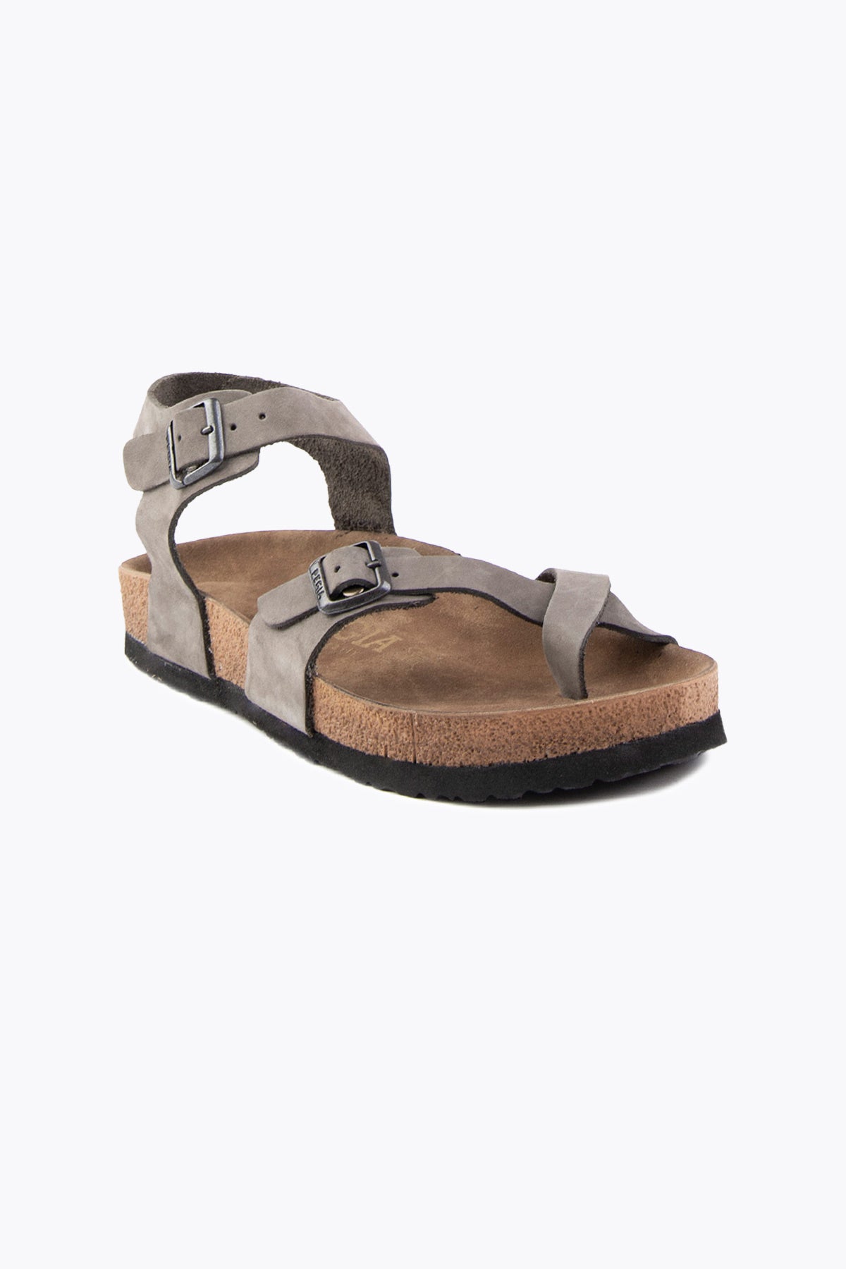 Pegia Neria Damen-Sandalen mit Zehenschlaufe aus echtem Wildleder