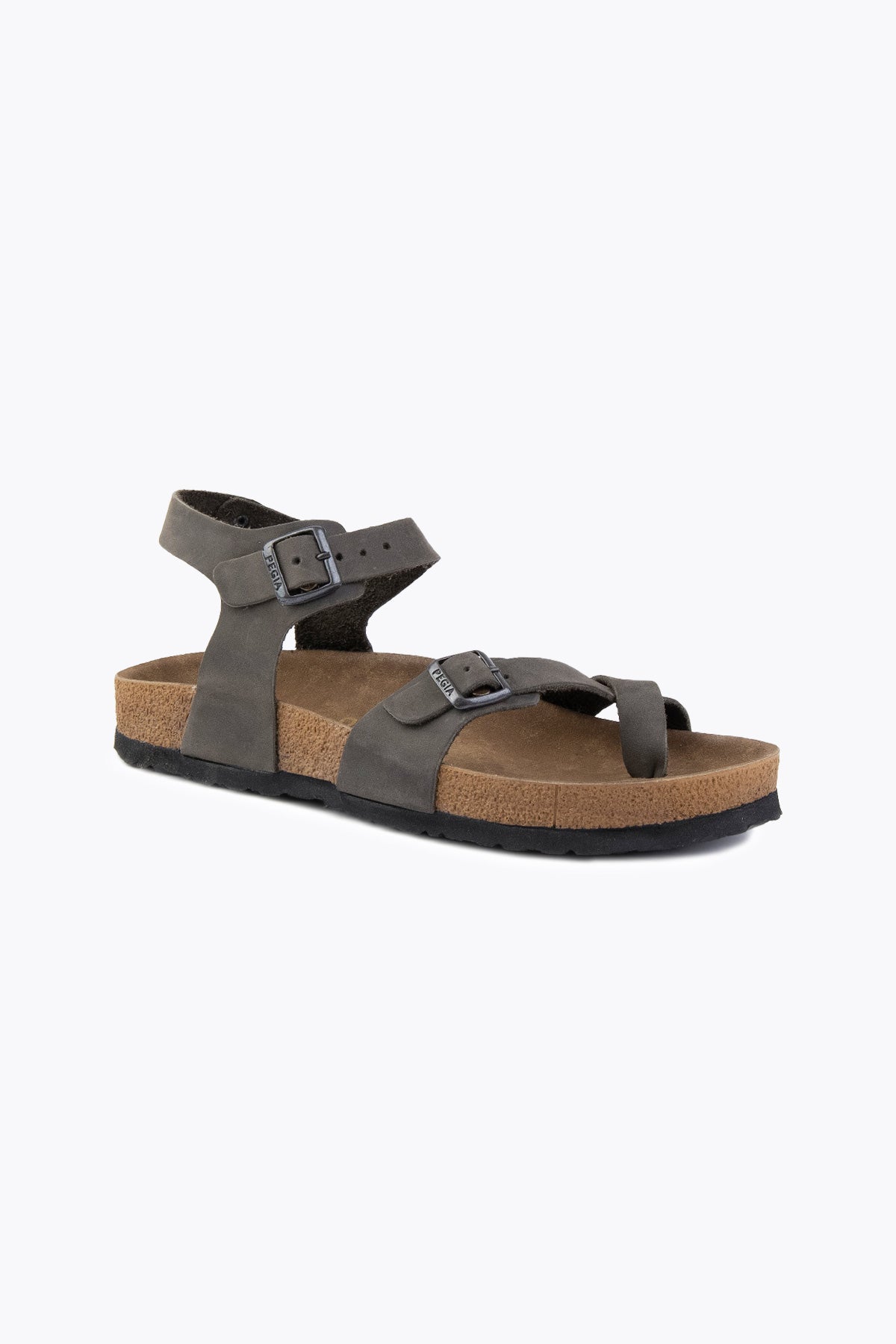 Pegia Neria Damen-Sandalen mit Zehenschlaufe aus echtem Wildleder