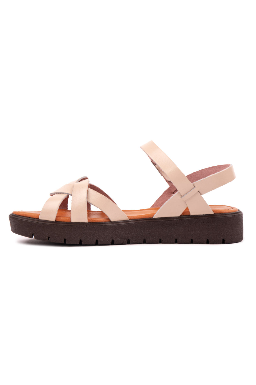 Pegia Milos Dames Leren Geknoopte Band Platform Sandalen