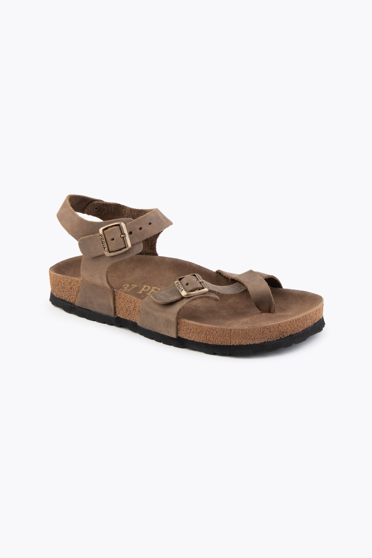 Pegia Neria Damen-Sandalen mit Zehenschlaufe aus echtem Wildleder