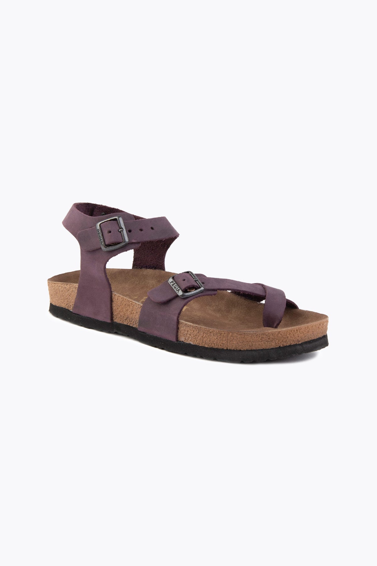 Pegia Neria Damen-Sandalen mit Zehenschlaufe aus echtem Wildleder