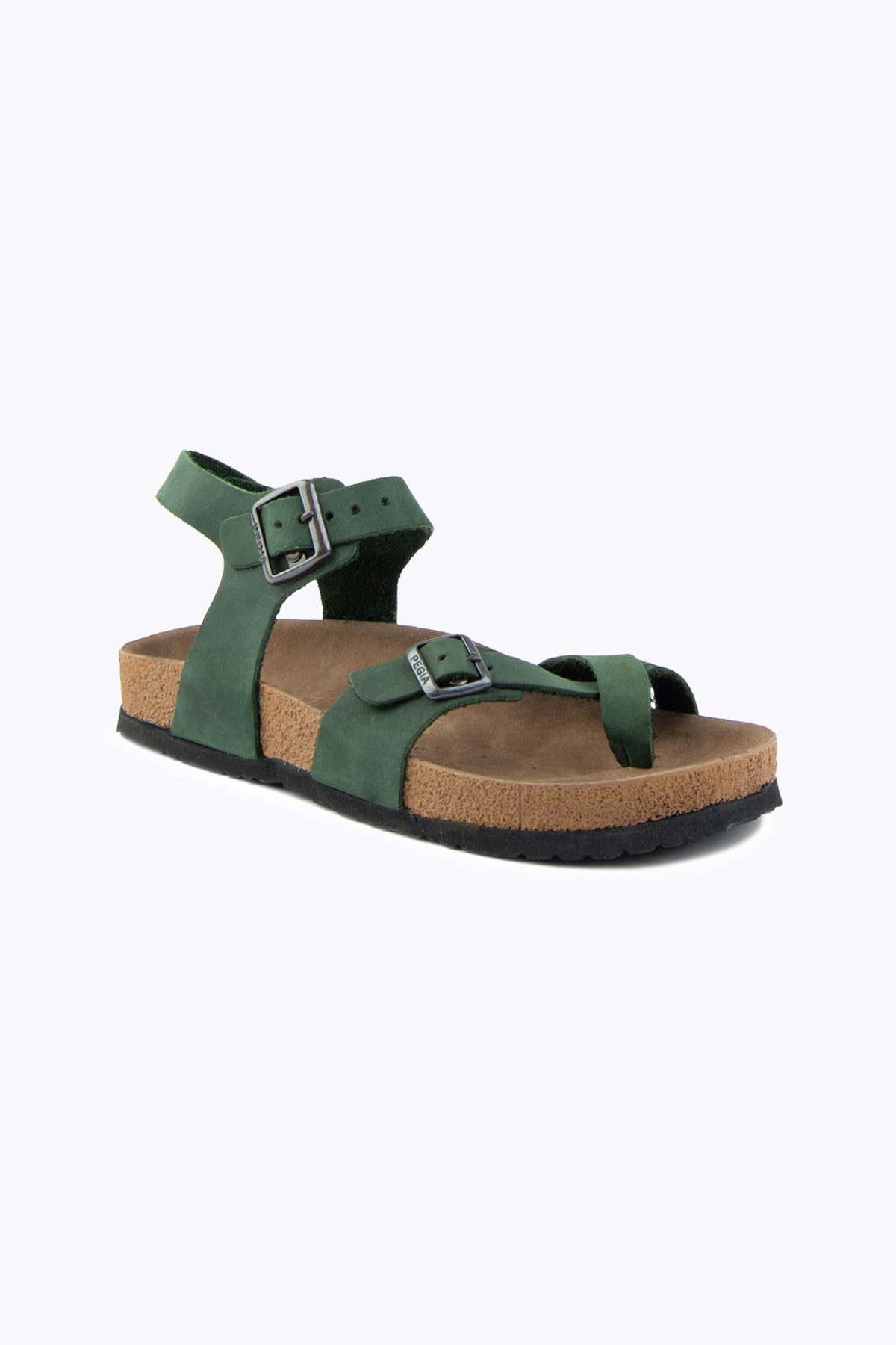 Pegia Neria Damen-Sandalen mit Zehenschlaufe aus echtem Wildleder