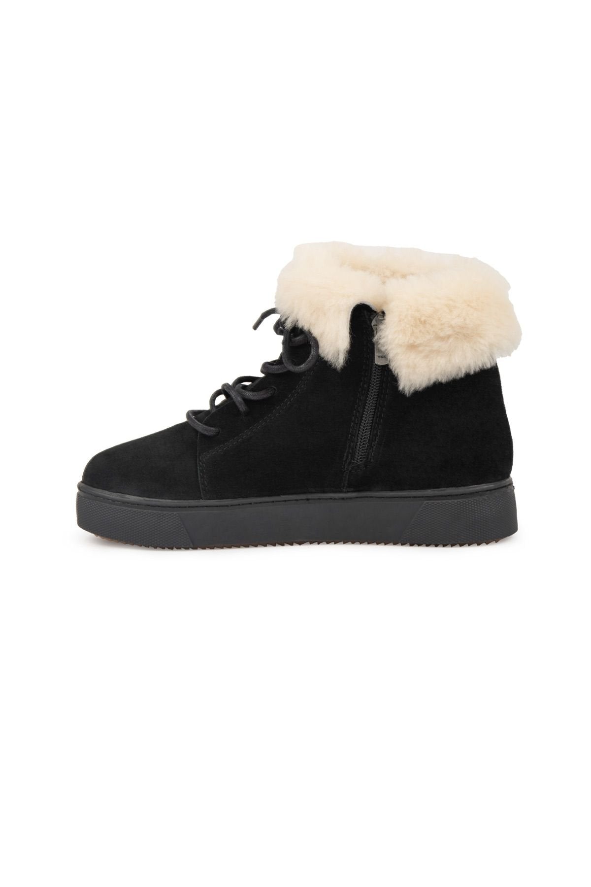 Cool Moon Suede Women's Boots with Zipper 191362  - Cream