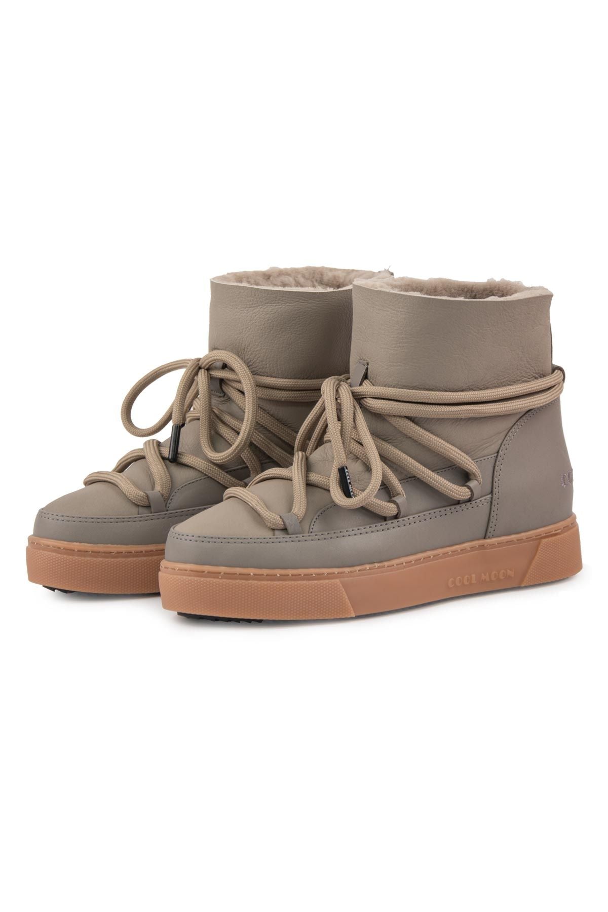 Cool Moon Sheepskin Women's Sneaker 355077  - Stone