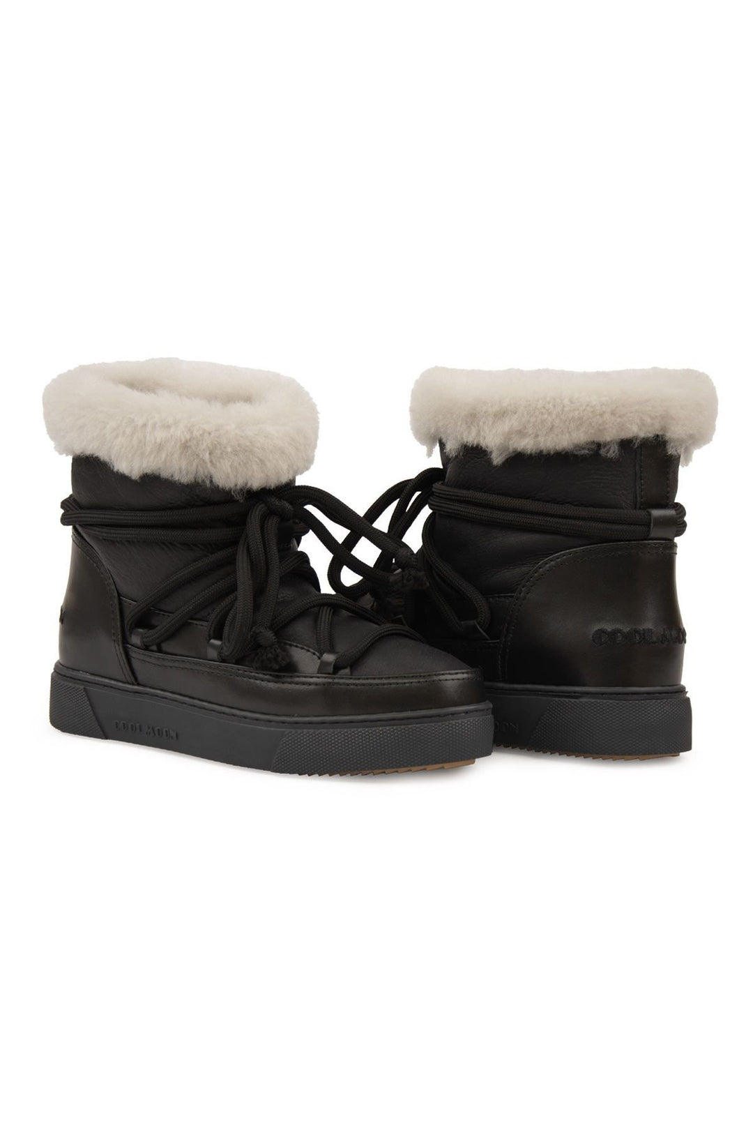 Cool Moon Sheepskin Women's Sneakers 355106  - Black