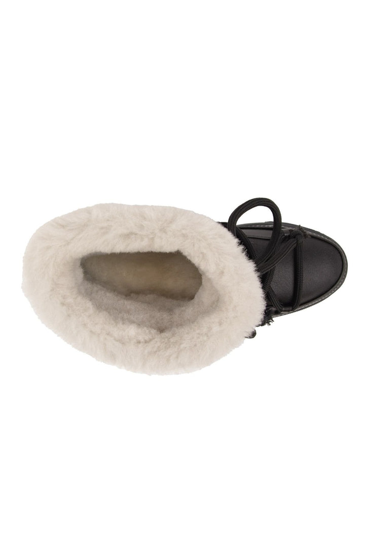 Cool Moon Sheepskin Women's Sneakers 355106  - Black