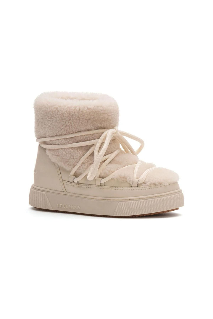 Cool Moon Genuine Sheepskin Women's Sneakers 355067  - Ivory