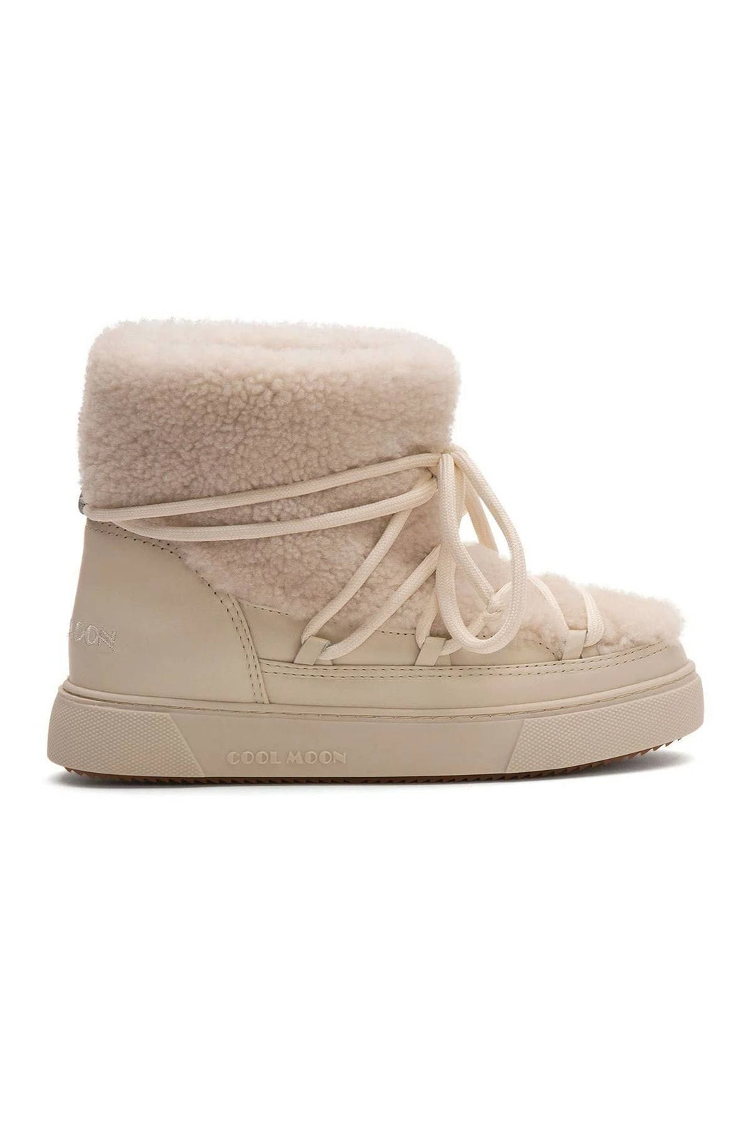 Cool Moon Genuine Sheepskin Women's Sneakers 355067  - Ivory