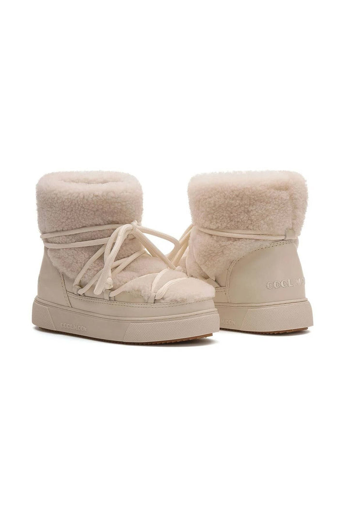 Cool Moon Genuine Sheepskin Women's Sneakers 355067  - Ivory