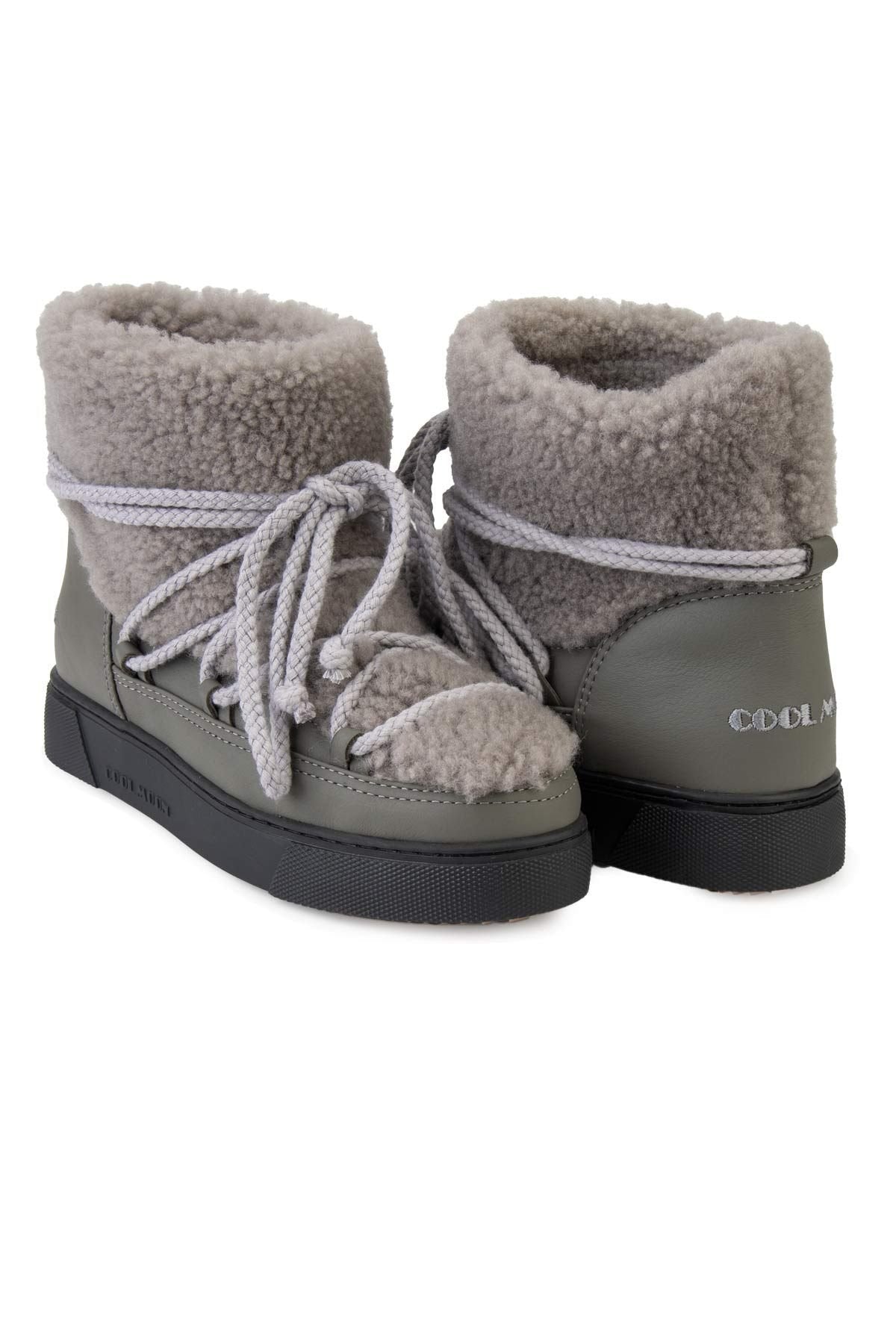 Cool Moon Genuine Sheepskin Women's Sneakers 355067  - Grey