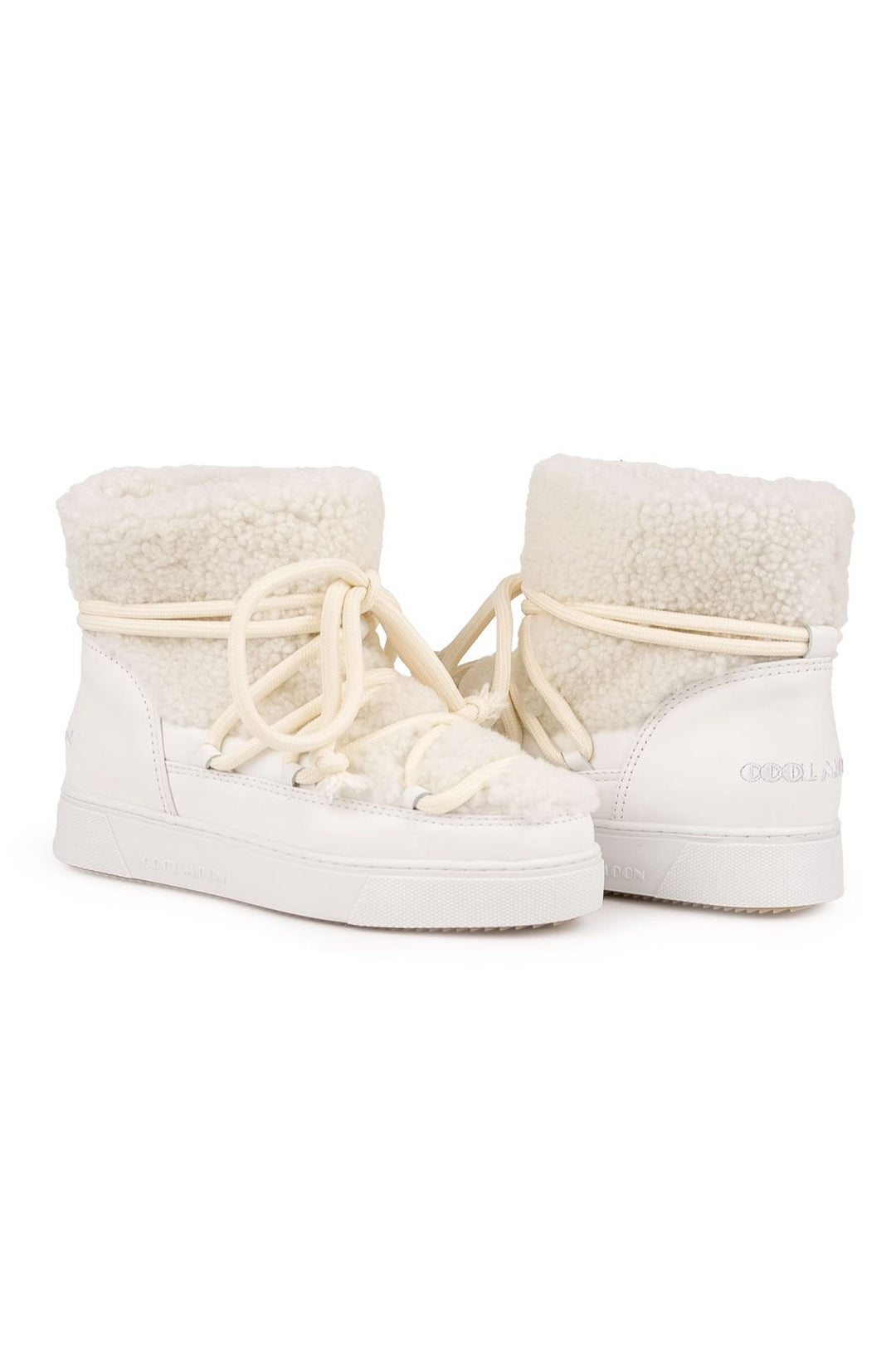 Cool Moon Genuine Sheepskin Women's Sneakers 355067  - White