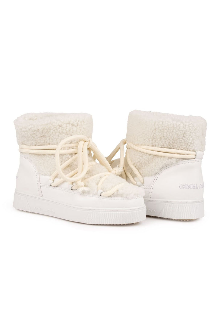 Cool Moon Genuine Sheepskin Women's Sneakers 355067  - White