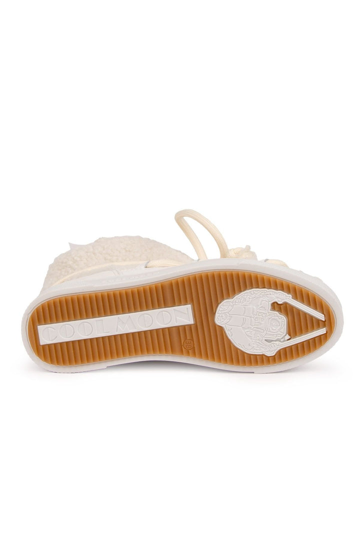 Cool Moon Genuine Sheepskin Women's Sneakers 355067  - White