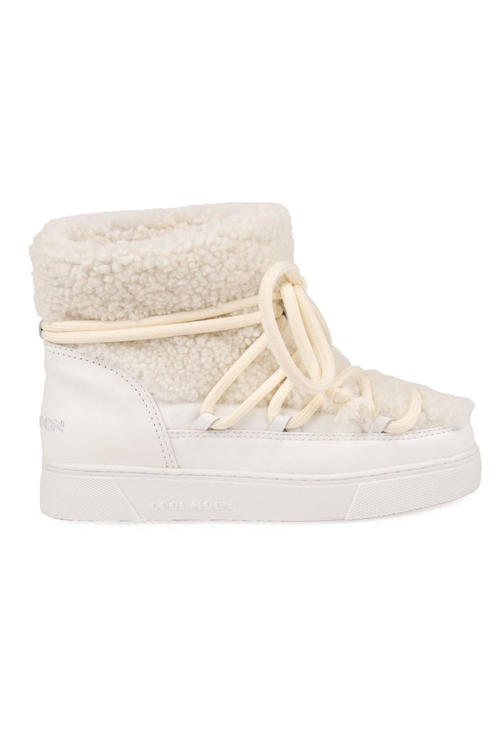 Cool Moon Genuine Sheepskin Women's Sneakers 355067  - White