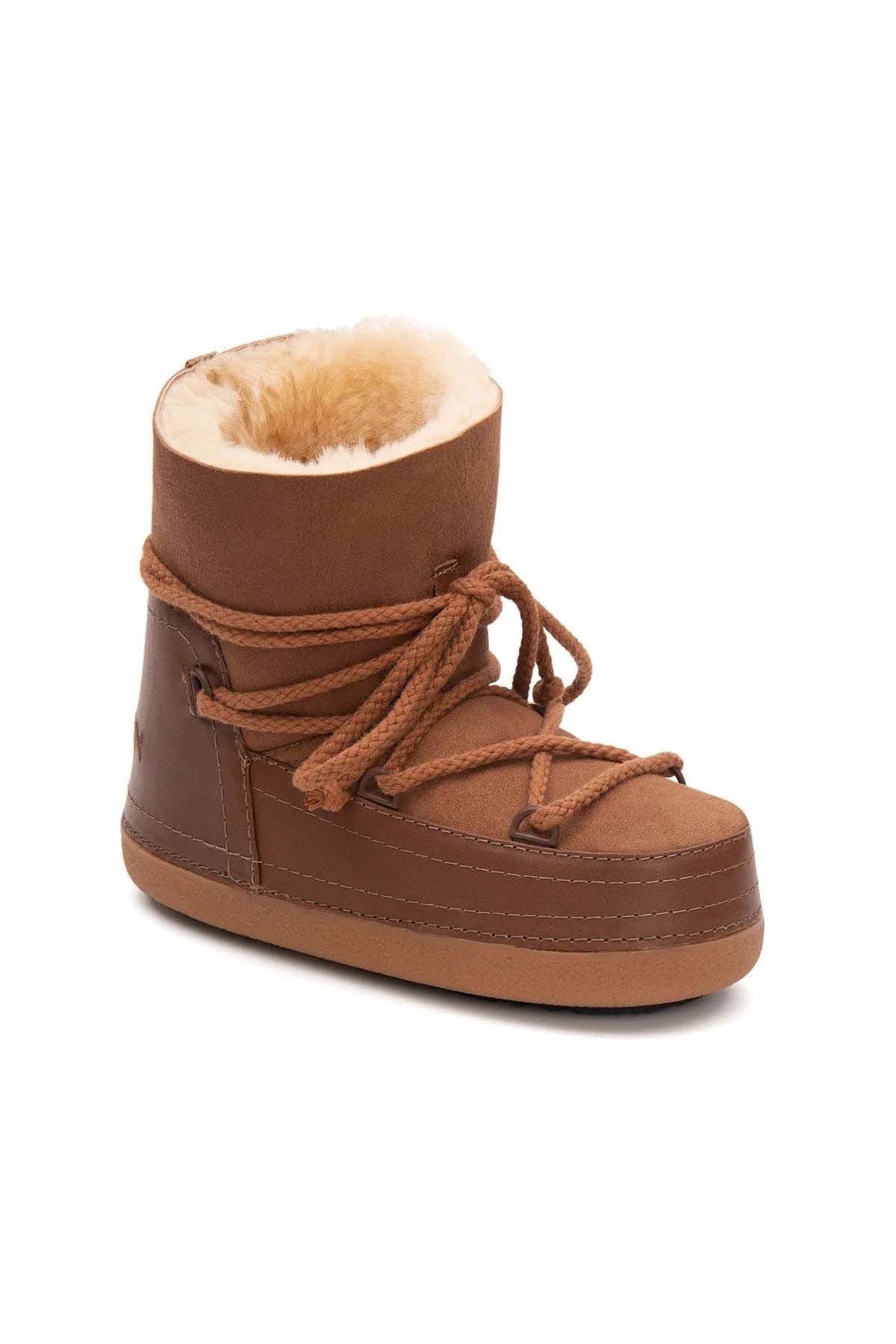 Cool Moon Shearling Women's Snow Boots 251368  - Chestnut