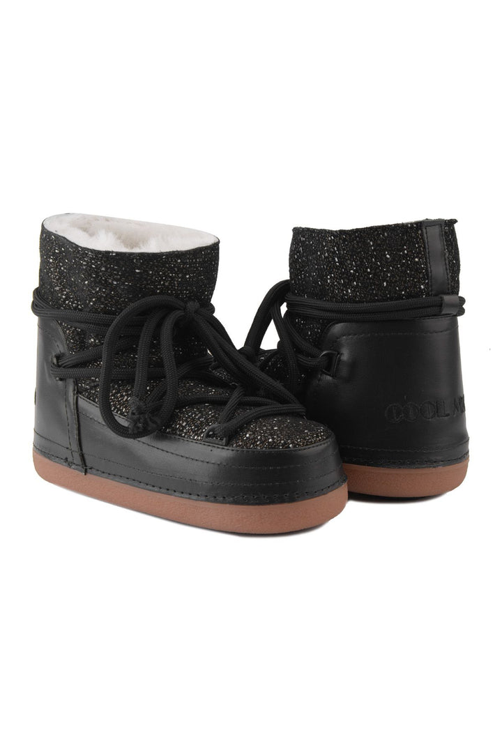 Cool Moon Women's Shearling Snow Boots 251372  - Black