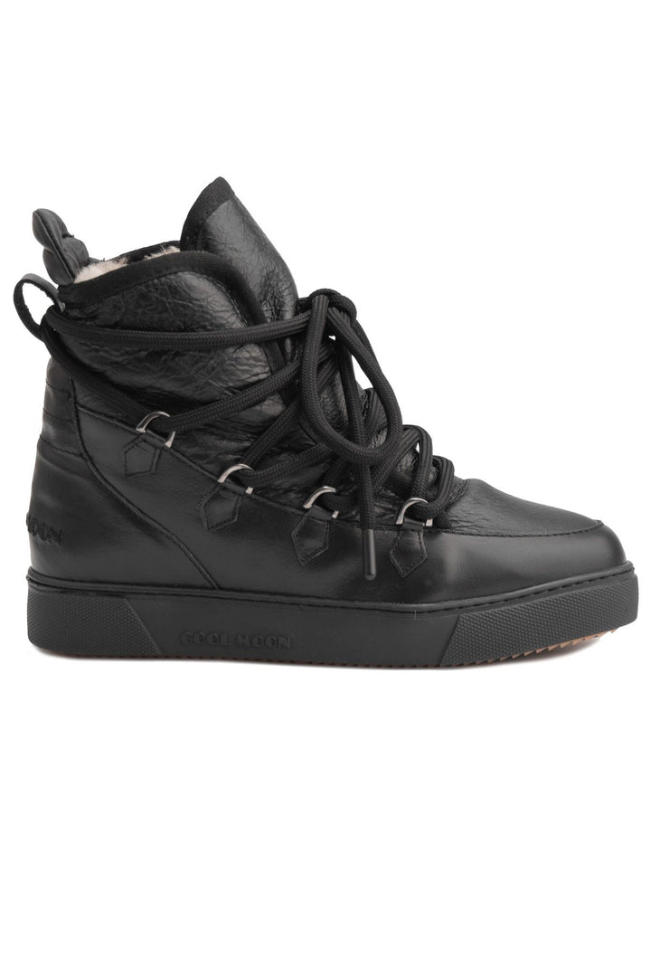 Cool Moon Shearling Women's Sneakers 365051  - Black