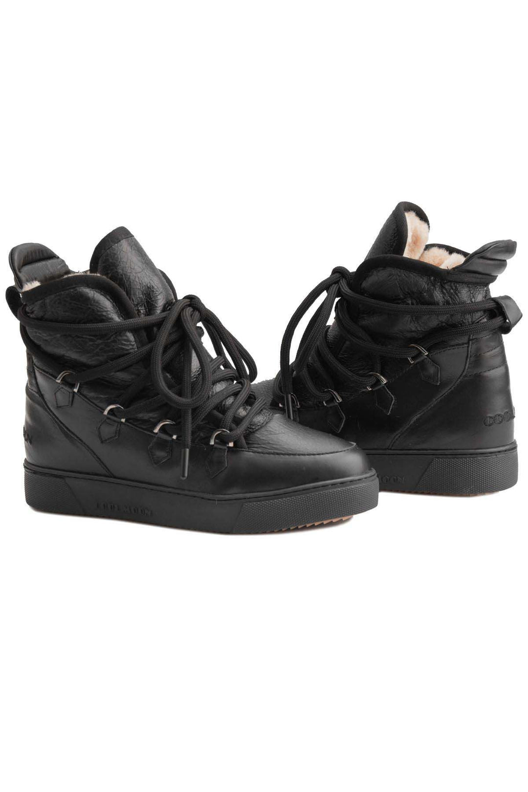 Cool Moon Shearling Women's Sneakers 365051  - Black