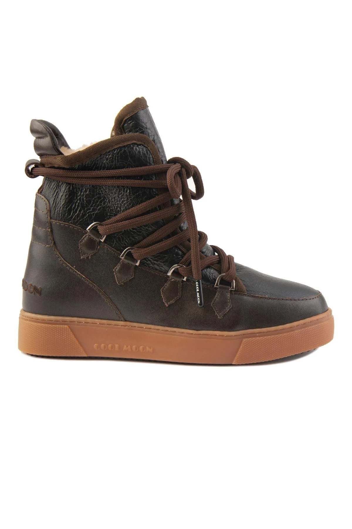 Cool Moon Shearling Women's Sneakers 365051  - Choco